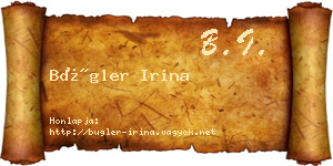 Bügler Irina névjegykártya